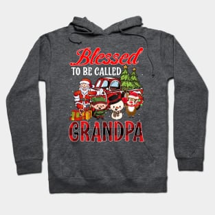 Blessed To Be Called Grandpa Christmas Buffalo Plaid Truck Hoodie